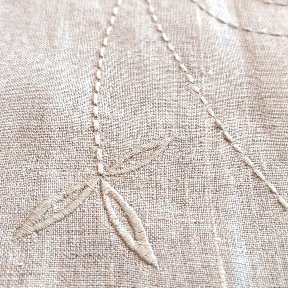 VTG Irish linen oatmeal oversized embroidered neutral jacket. EDWARD. Large. - Picture 10 of 12